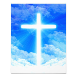Cross of Light Jesus Christ Customizable Christian Photo Print