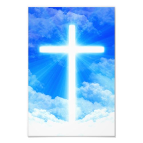 Cross of Light Jesus Christ Customizable Christian Photo Print