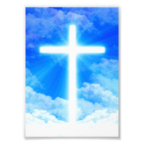 Cross of Light Jesus Christ Customizable Christian Photo Print