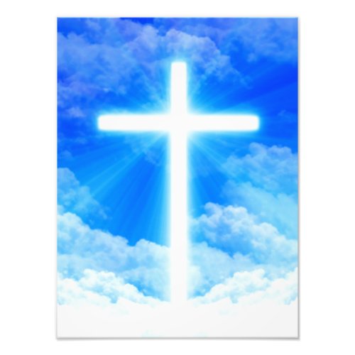 Cross of Light Jesus Christ Customizable Christian Photo Print