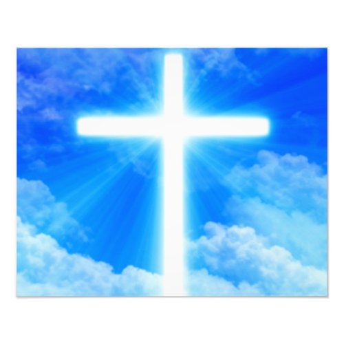 Cross of Light Jesus Christ Customizable Christian Photo Print