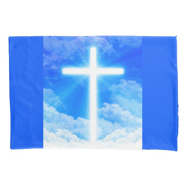 Cross of Light Jesus Christ Customizable Christian Pillow Case (Front)