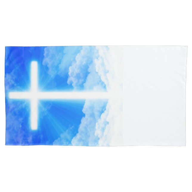 Cross of Light Jesus Christ Customizable Christian Pillow Case (Front)