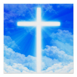 Cross of Light Jesus Christ Customizable Christian Poster