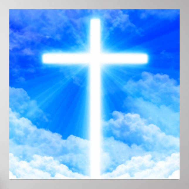 Cross of Light Jesus Christ Customizable Christian Poster (Front)