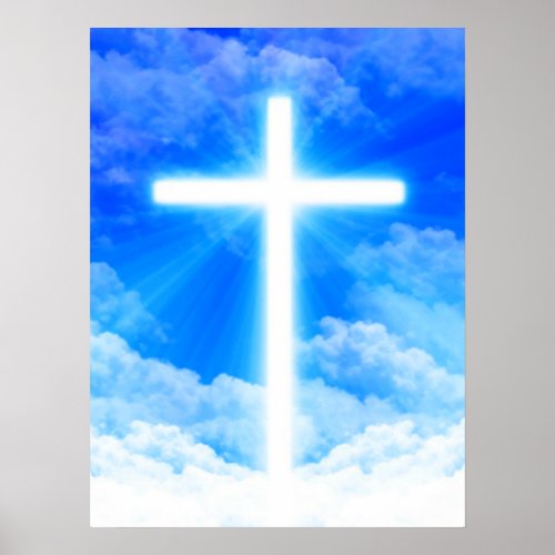 Cross of Light Jesus Christ Customizable Christian Poster