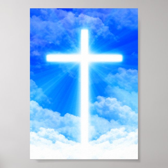 Cross of Light Jesus Christ Customizable Christian Poster (Front)