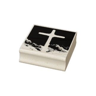 Cross of Light Jesus Christ Customizable Christian Rubber Stamp