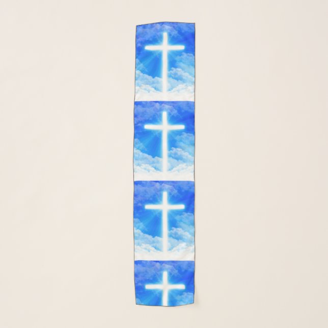 Cross of Light Jesus Christ Customizable Christian Scarf (Front)