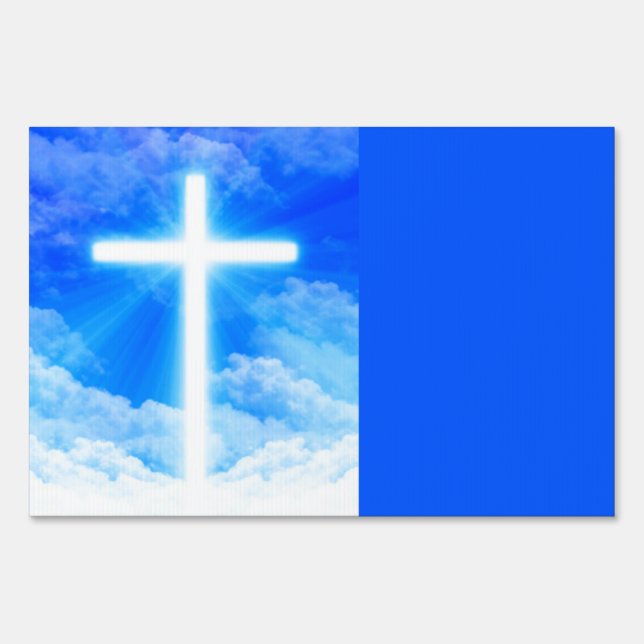 Cross of Light Jesus Christ Customizable Christian Sign (Front)