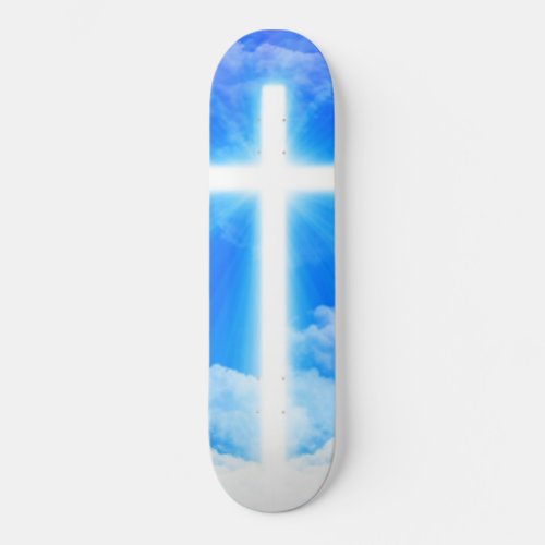 Cross of Light Jesus Christ Customizable Christian Skateboard