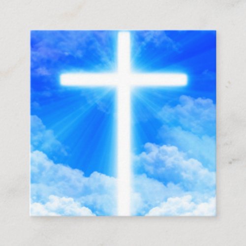 Cross of Light Jesus Christ Customizable Christian Square Business Card