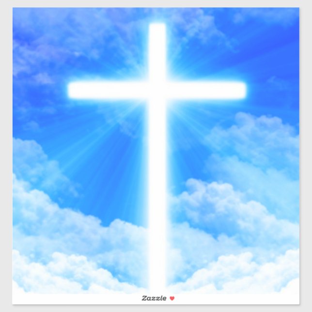 Cross of Light Jesus Christ Customizable Christian Sticker (Sheet)