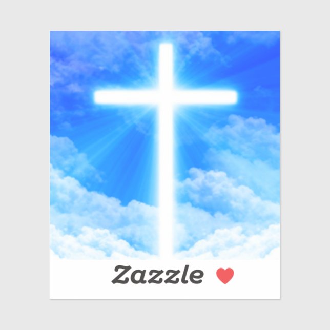 Cross of Light Jesus Christ Customizable Christian Sticker (Sheet)
