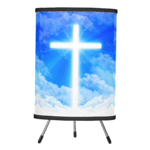 Cross of Light Jesus Christ Customizable Christian Tripod Lamp