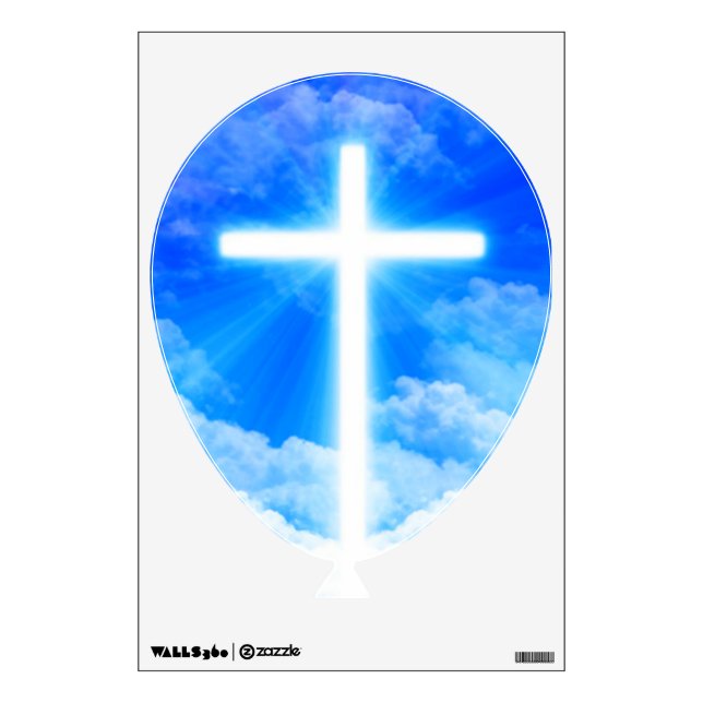 Cross of Light Jesus Christ Customizable Christian Wall Decal (Front)