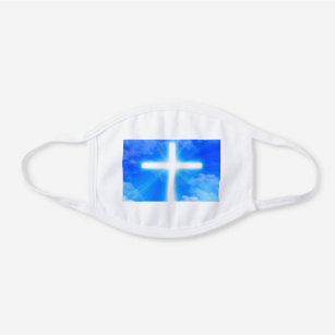 Cross of Light Jesus Christ Customizable Christian White Cotton Face Mask