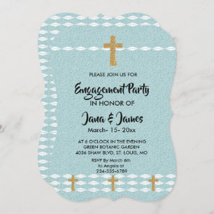 Cross of Light Jesus Christ Engagement Invitation