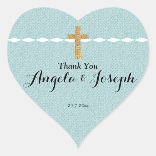 Cross of Light Jesus Christ Heart Sticker