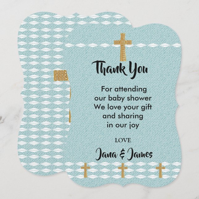 Cross of Light Jesus Christ thank you Invitation (Front/Back)