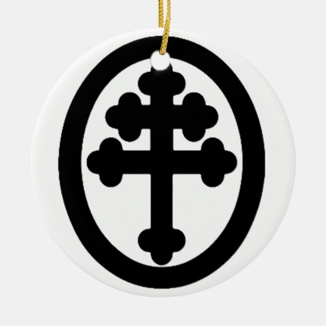 Cross of Lorraine Ceramic Ornament (Front)
