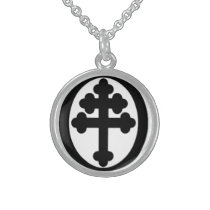 Cross of Lorraine Silver Plated Necklace