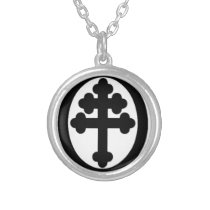 Cross of Lorraine Silver Plated Necklace