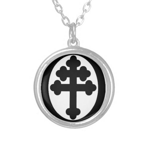 Cross of Lorraine Silver Plated Necklace