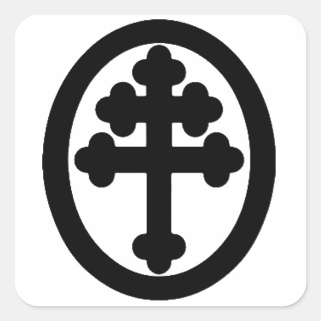 Cross of Lorraine Square Sticker (Front)