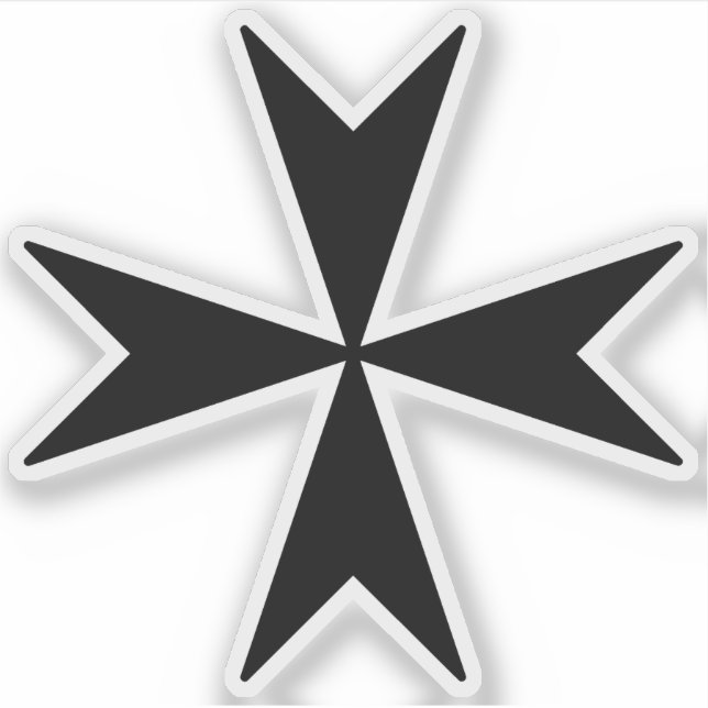 Cross Of Malta (black) Sticker (Front)