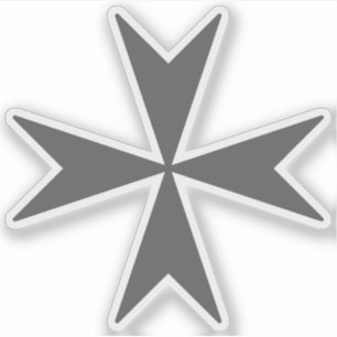Cross Of Malta (grey) Sticker
