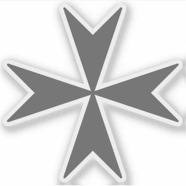 Cross Of Malta (grey) Sticker (Front)