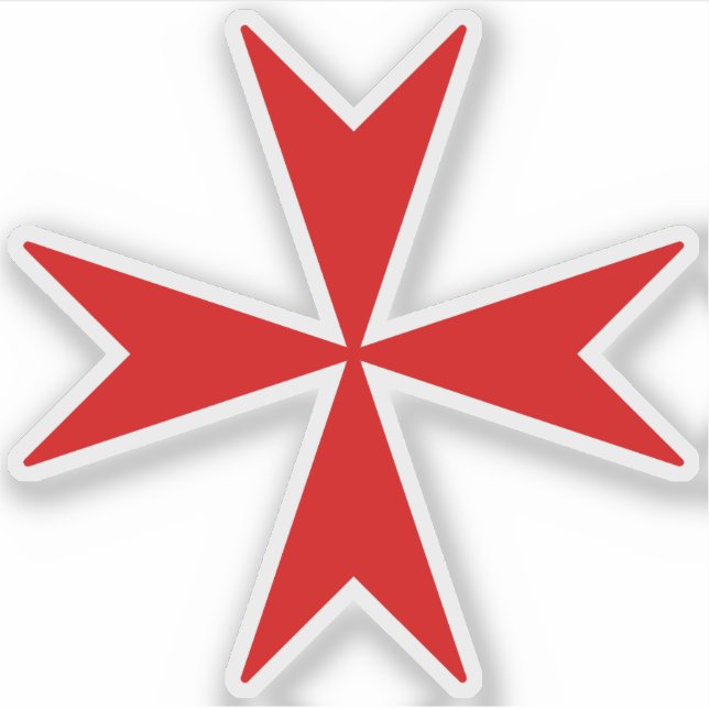 Cross Of Malta (red) Sticker (Front)