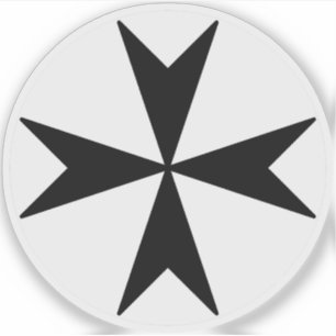 Cross Of Malta v2 (black on white) Sticker