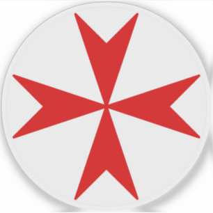 Cross Of Malta v2 (red on white) Sticker