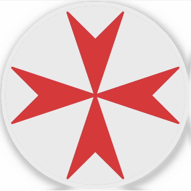 Cross Of Malta v2 (red on white) Sticker (Front)