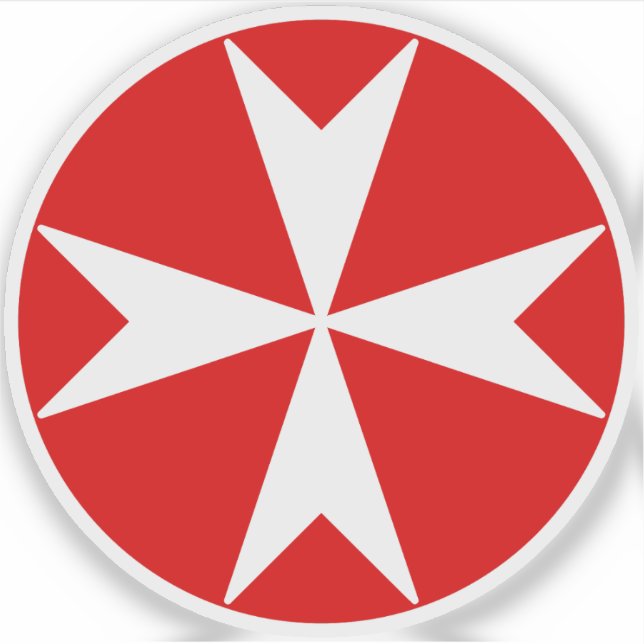 Cross Of Malta v2 (white on red) Sticker (Front)