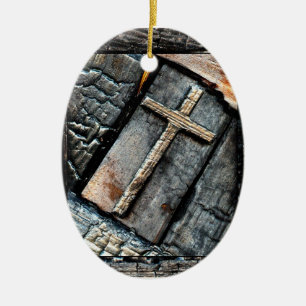 Cross of Protection Ceramic Ornament