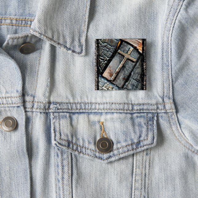 Cross of Protection Pinback Button (In Situ)