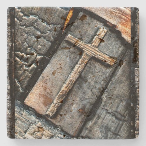 Cross of Protection Stone Coaster