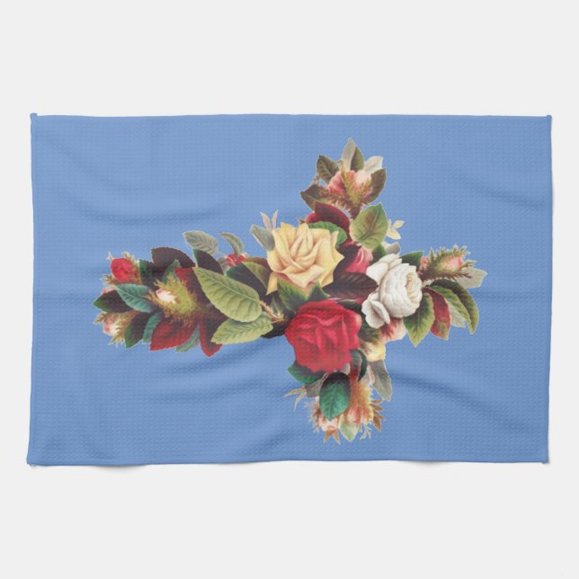 Cross of Roses Kitchen Towel (Horizontal)