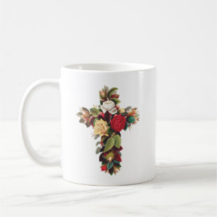 Cross of Roses The Rosicrucian Rose Cross Symbol Coffee Mug