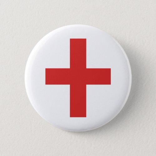 Cross of Saint George Red Cross on White Backgroun Button