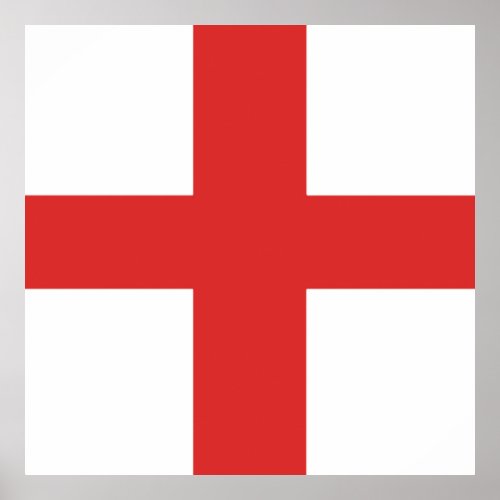 Cross of Saint George Red Cross on White Backgroun Poster