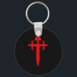 Cross of Saint James Keychain<br><div class="desc">Cross of Saint James  is a heraldic badge that is cruciform in design. It gets its name from James the Greater and the account of his appearance at the Battle of Clavijo in the Spanish victory over the Moors. It is used widely throughout Spain and Portugal.</div>