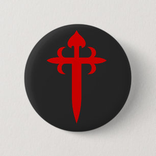 Cross of Saint James The Red Sword‑Shaped Emblem Button