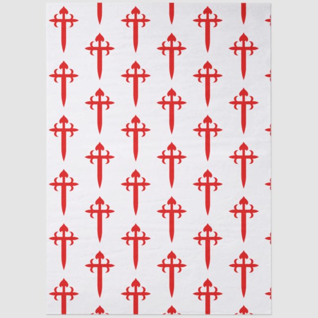 Cross of Saint James The Red Sword‑Shaped Emblem Tissue Paper (Front)