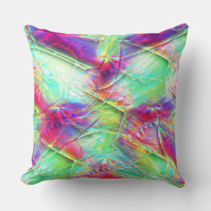 Cross of saw scratches, minted to purple texture   throw pillow