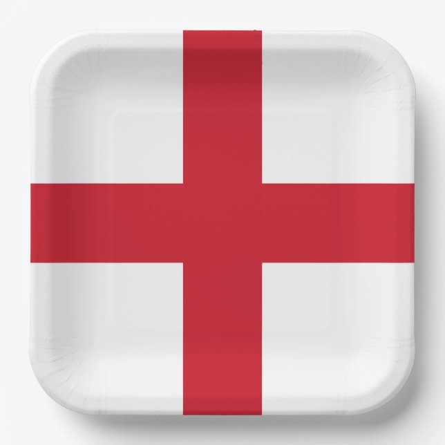 Cross of St George ~ Flag of England Paper Plates (Front)