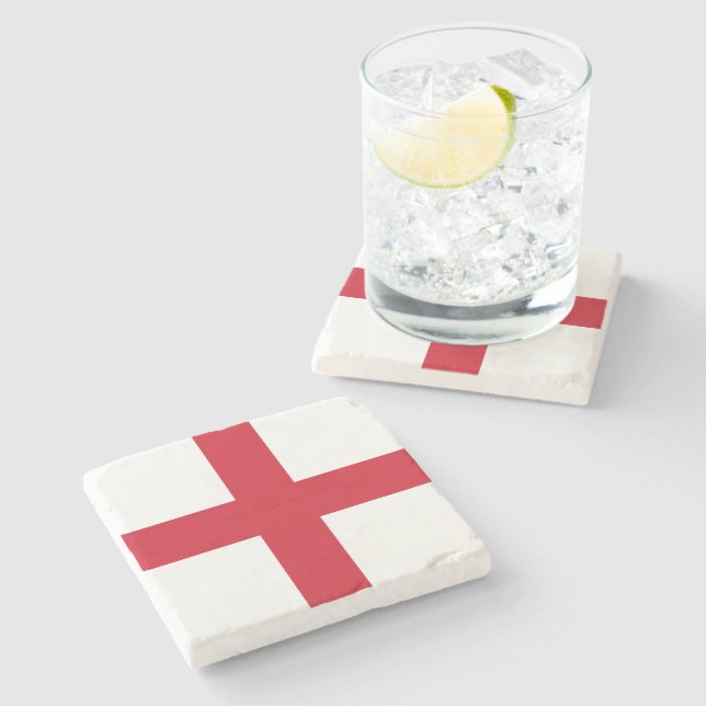 Cross of St George ~ Flag of England Stone Coaster (Side)